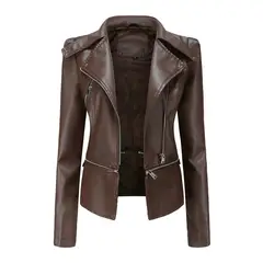 TIOZONEY - Chaqueta PU Mujer