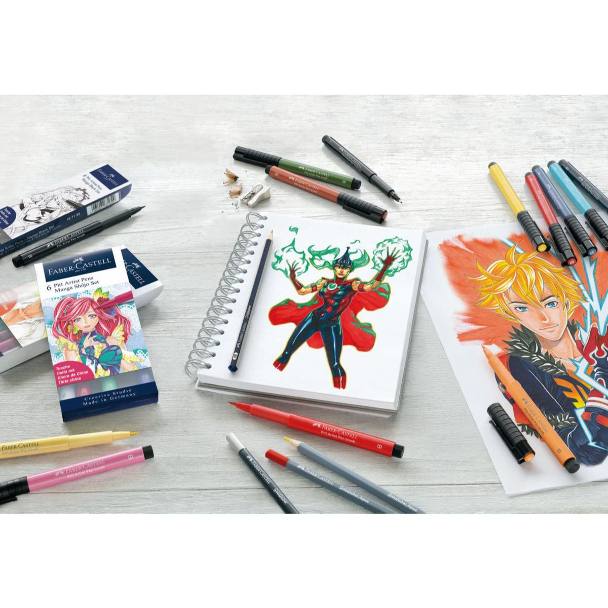 FABER-CASTELL - Marcador Pitt ArtistPen Manga Shojo Faber-Castell x6 Colores