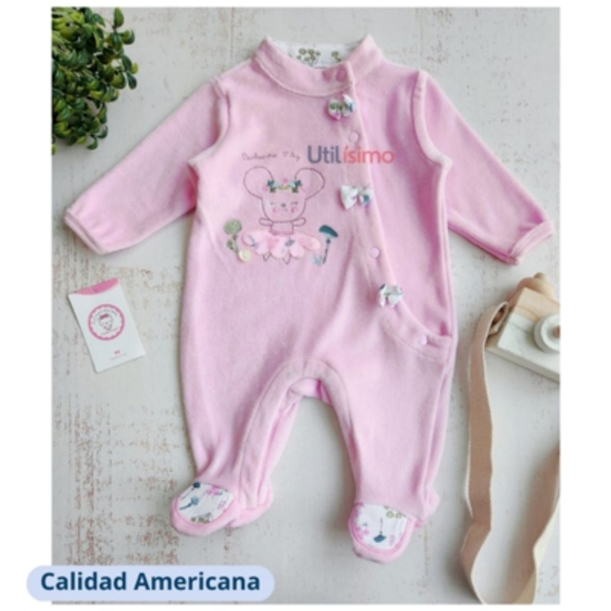 TEDMIMAK - Enterito Bebe Niña Pijama Tedmimak Plush Rosado