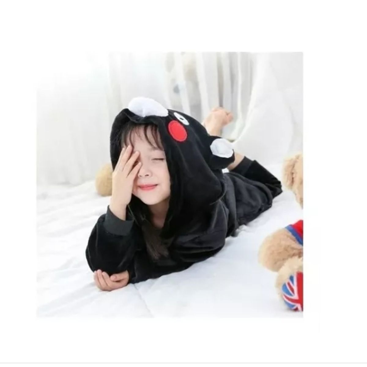 GENERICO - Pijama Entero Niños Oso Negro Invierno Kigurimi 4 A 12