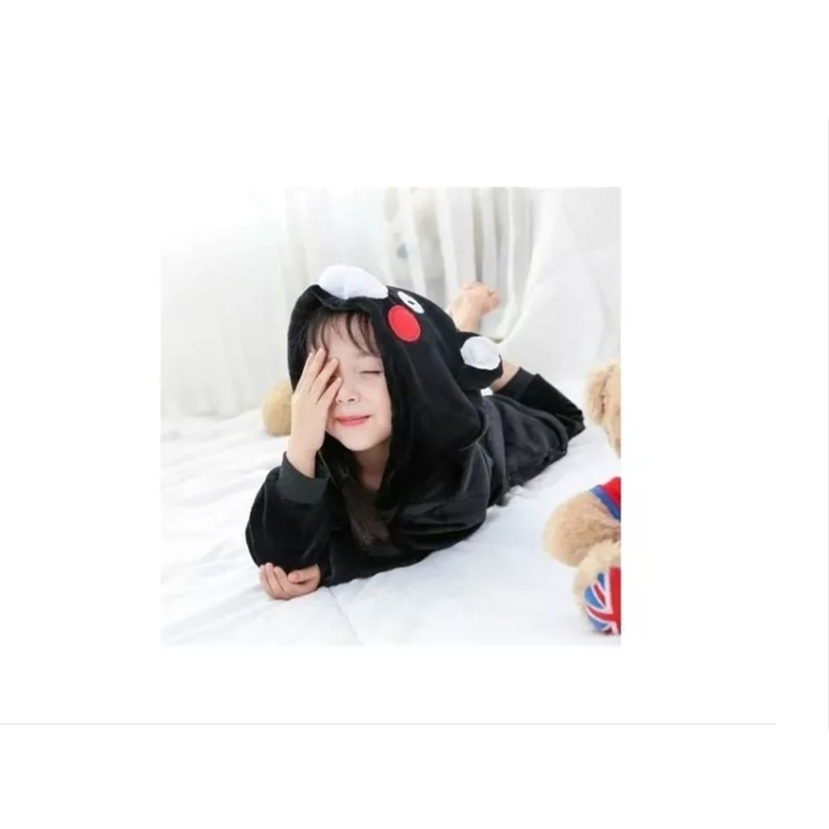 GENERICO - Pijama Entero Niños Oso Negro Invierno Kigurimi 4 A 12