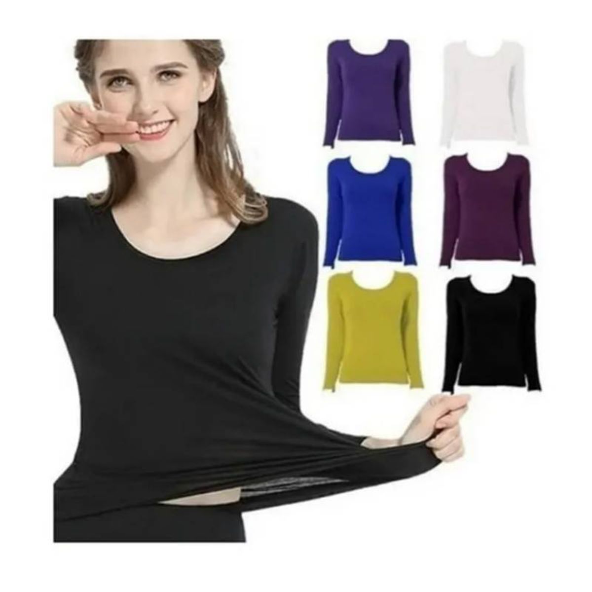 EVERSO - 6 Camisetas Bambú Mujer Sin Polar.