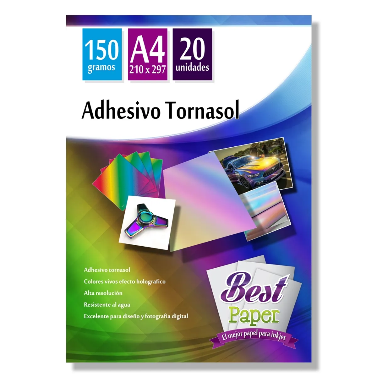 GENERICO - Papel fotográfico adhesivo tornasol…