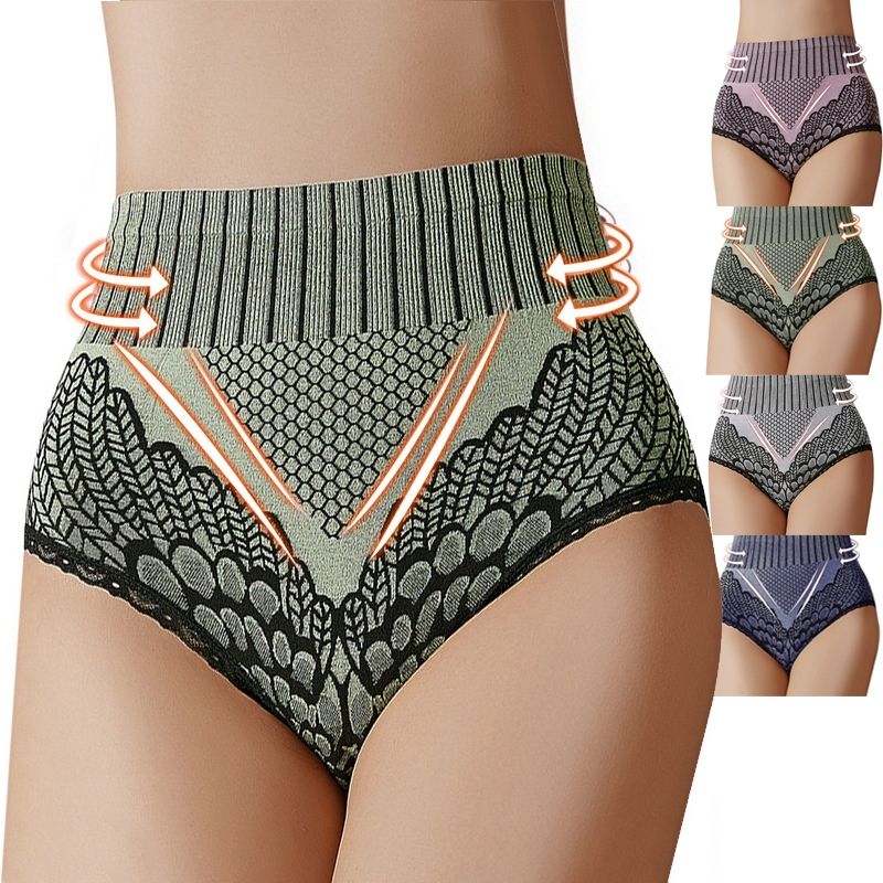 EVERSO - Pack 5 Bikini Faja Con Levanta Glúteos. Mujer Tiro Alto.-