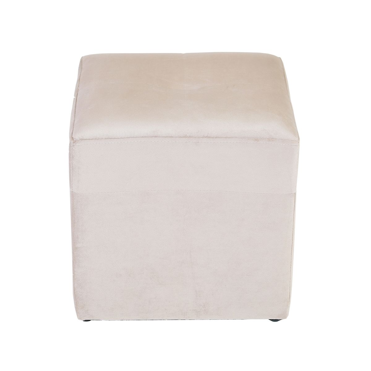 MUEBLES AMERICA - Puff Cubo Felpa Beige