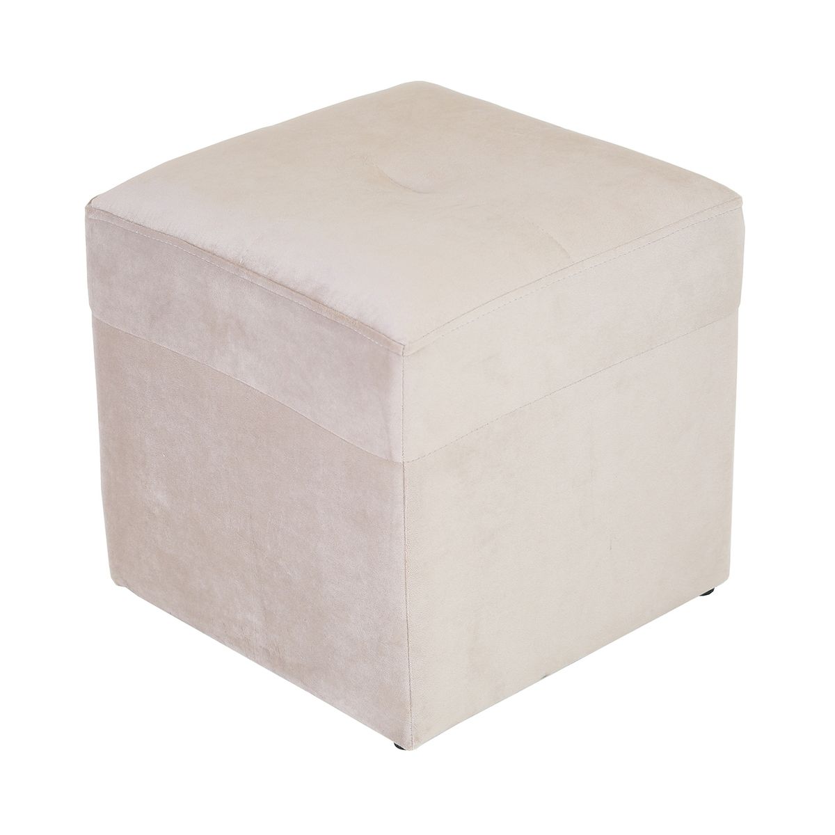 MUEBLES AMERICA - Puff Cubo Felpa Beige