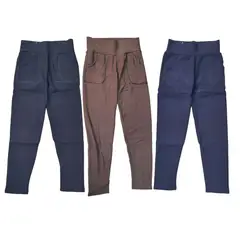 AGW - Pack 3 Calzas Mujer Lisa Con Pretina Forrada Polar