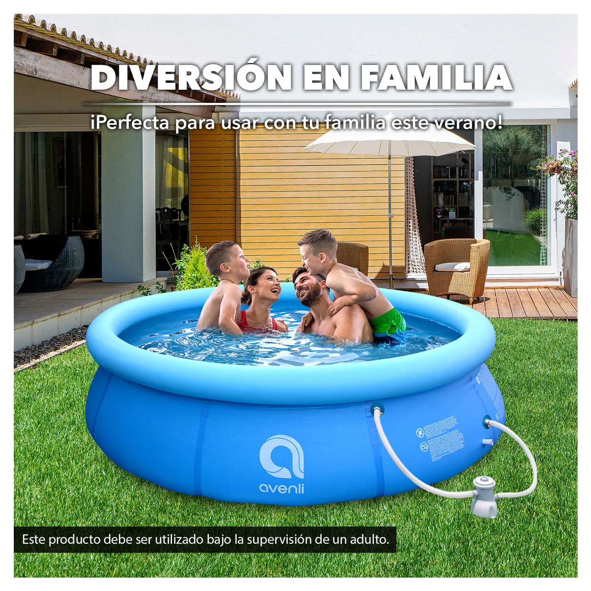 AVENLI - Piscina Inflable Prompt Set Con Filtro 2074 Litros 63x240 cm