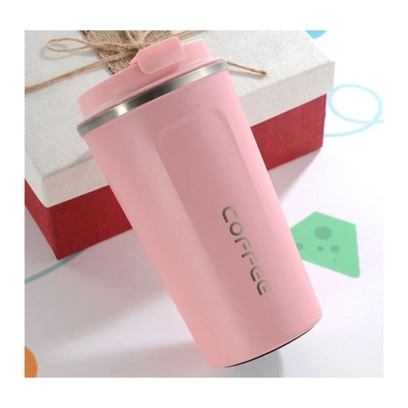 GENERICO - Termo Para Cafe Mug Vaso Termico 510ml Acero Inoxidable Rosado