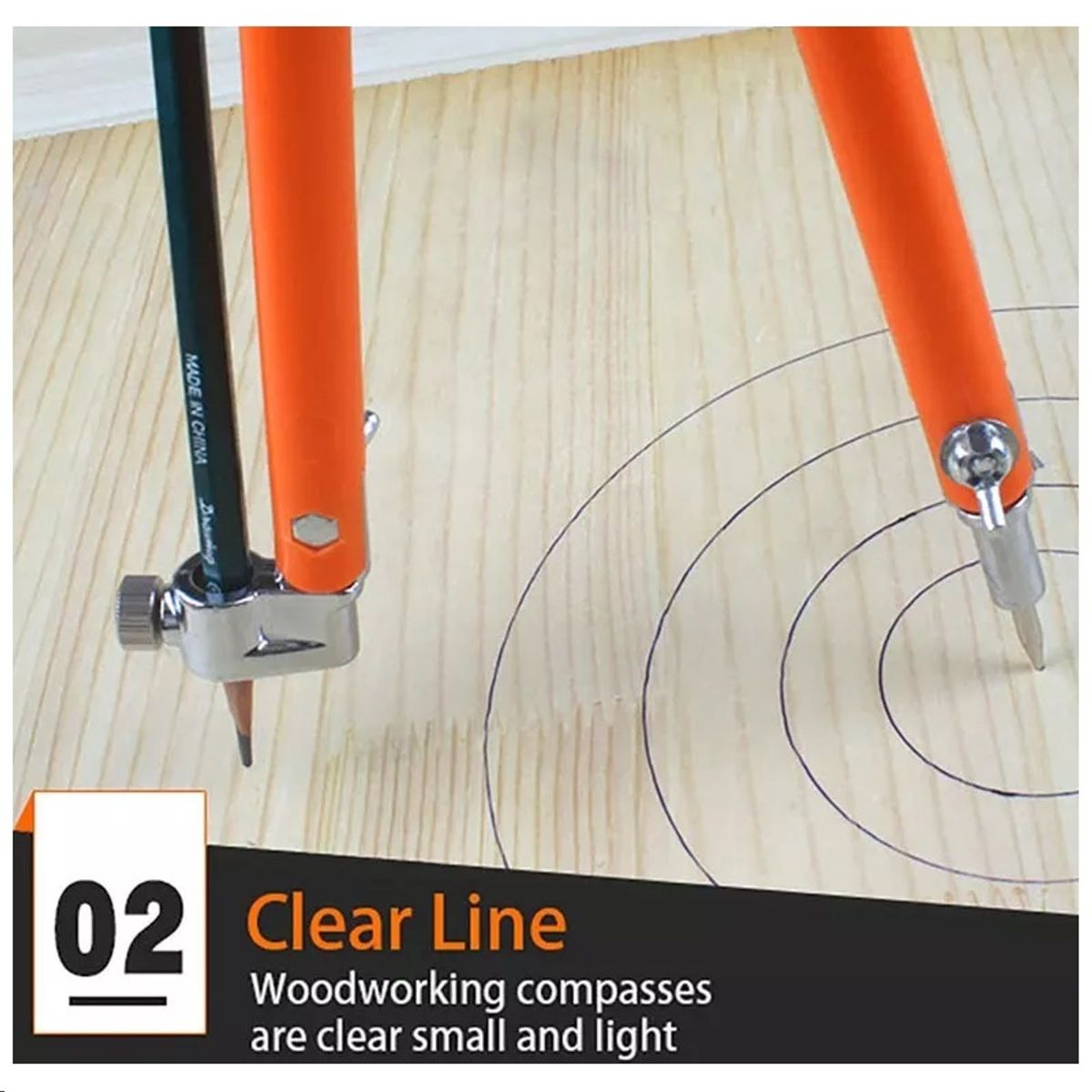 GENERICO - Compas Carpintero De Precisión  Lápiz De Regalo 150cm Máx