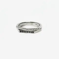 ROSETT - Anillo heptágono doble con circones Plata 925