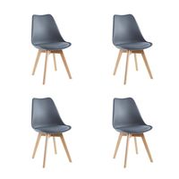 Pack x4 Sillas de Comedor Tulip Gris - Gris oscuro