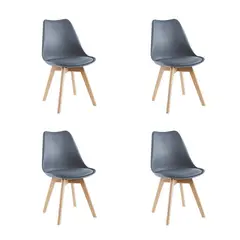 MIDTOWN - Pack x4 Sillas de Comedor Tulip Gris - Gris oscuro