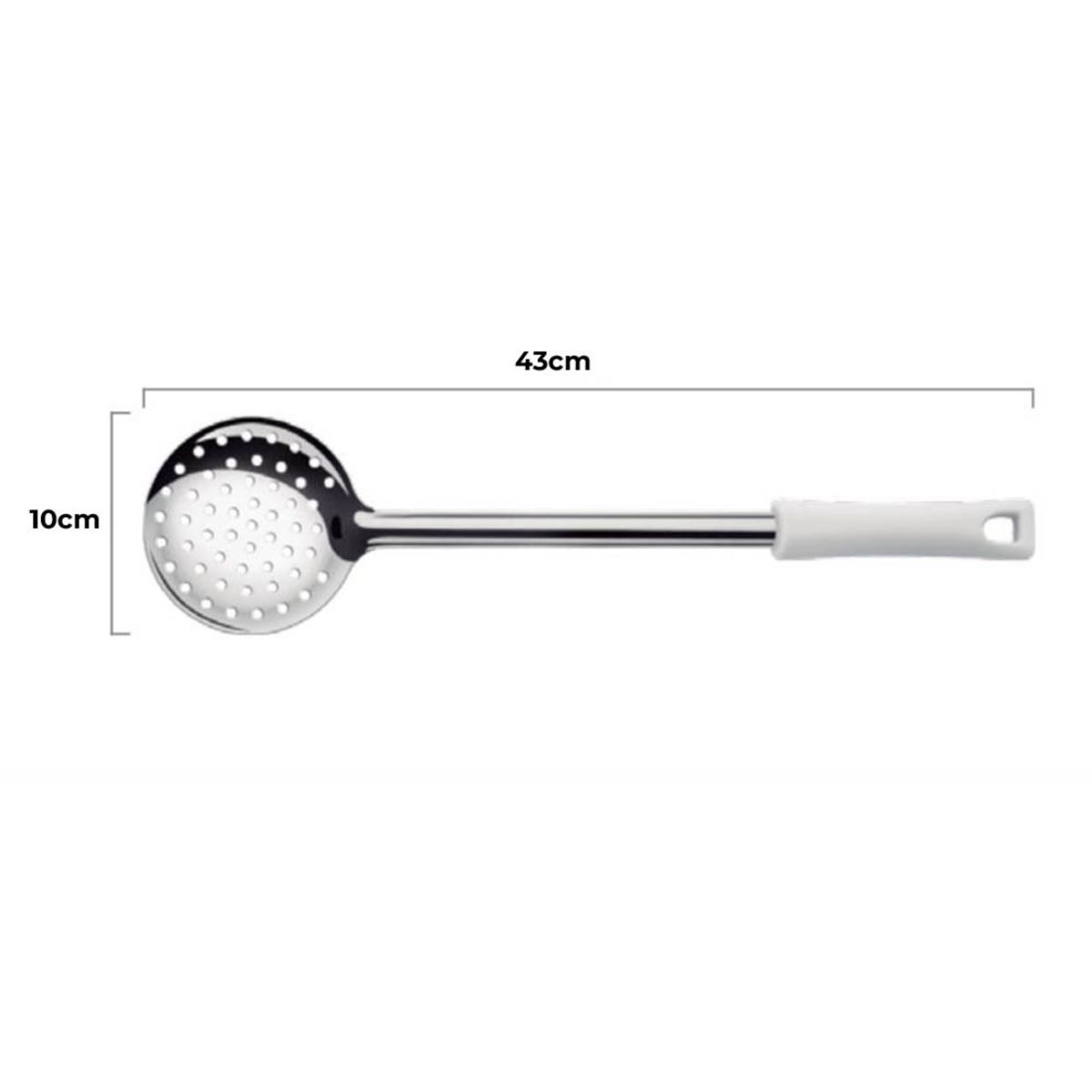 IMAHE - ESPUMADERA ACERO INOX 43 CM MANGO BLANCO IMAHE