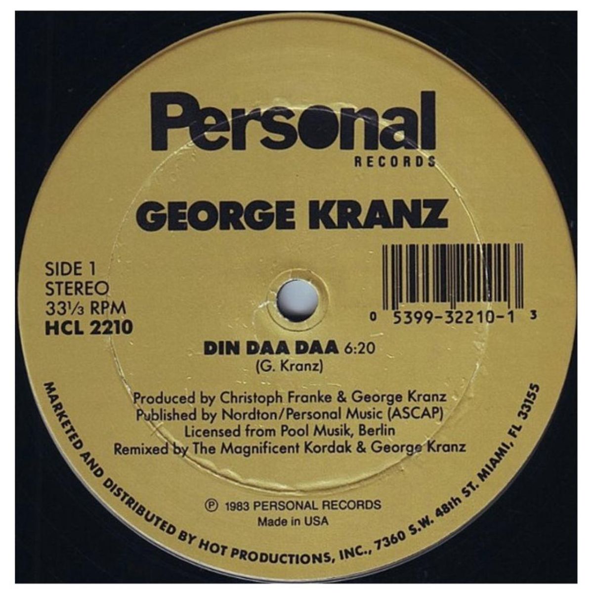 HITWAY MUSIC - GEORGE KRANZ-DIN DAA DAA-12 MAXI SINGLE VINILO HITWAY MUSIC