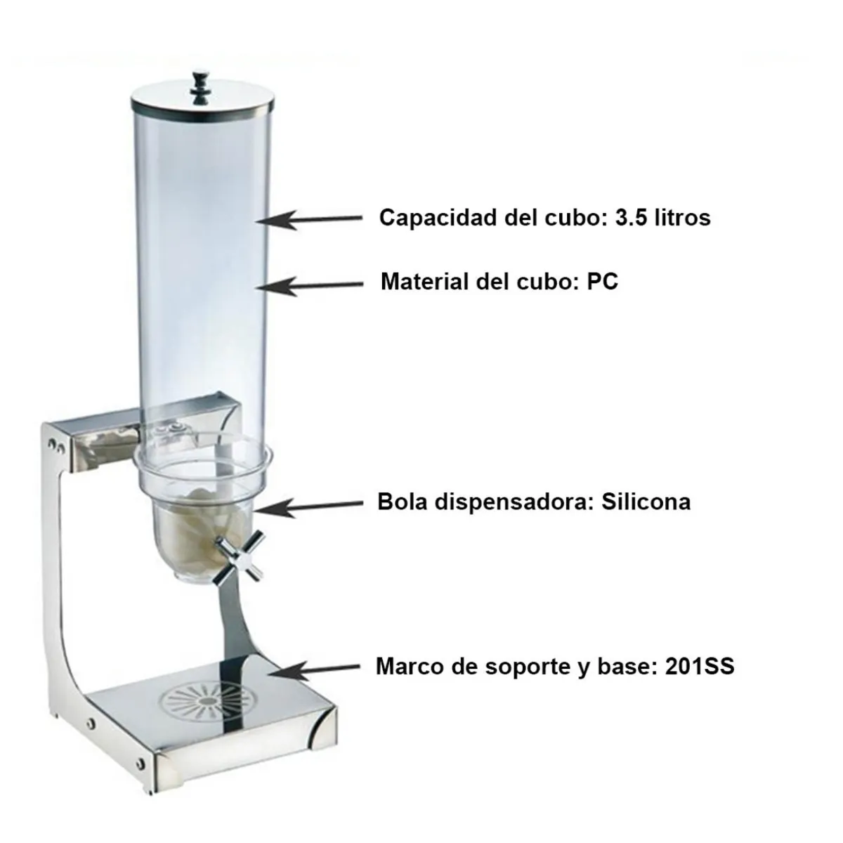IMAHE - Dispensador De Cereales Single 4 Lts