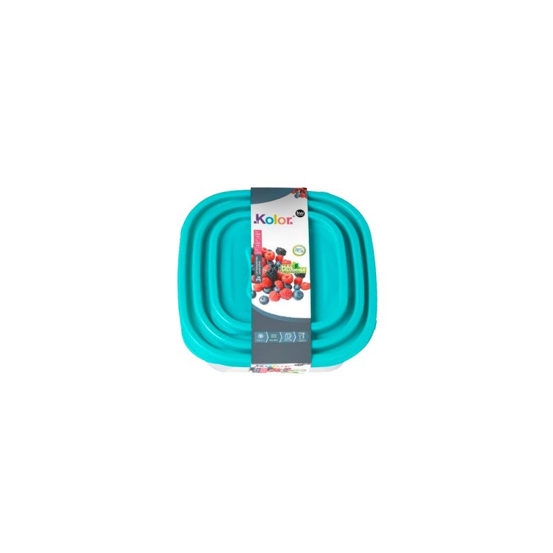 IMAHE - JUEGO DE 3 CONTENEDORES CUADRADO PLASTICO LINEA IMOLA IMAHE