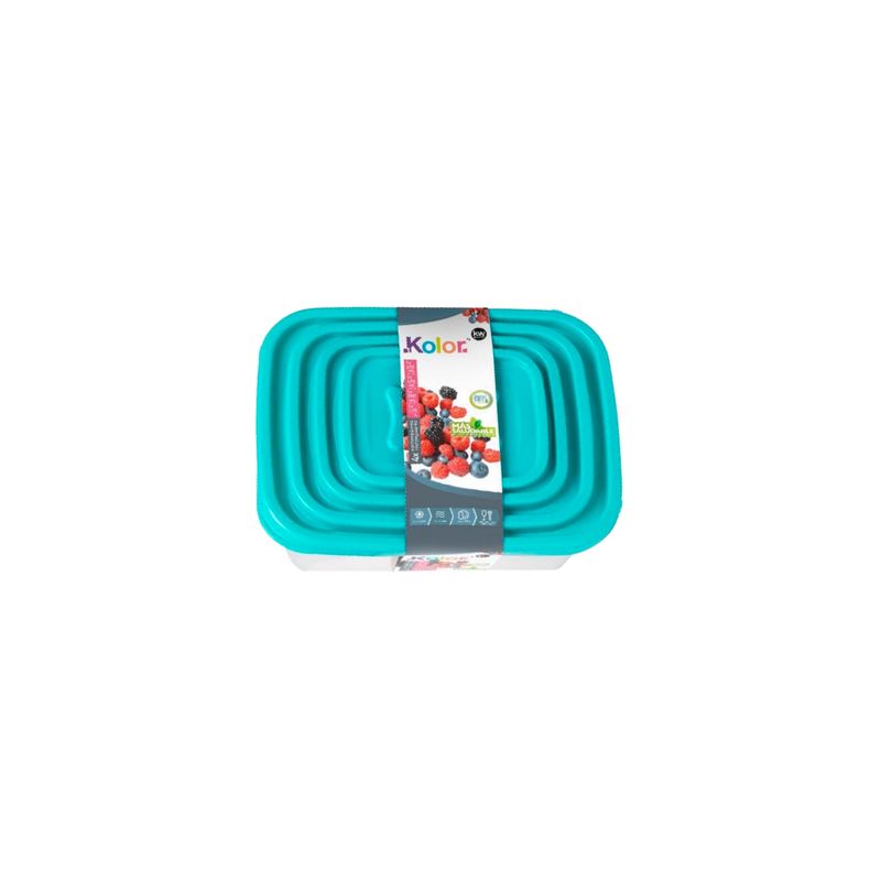 IMAHE - JUEGO DE 4 CONTENEDORES RECTANGULAR PLASTICO LINEA MACEIO IMAHE