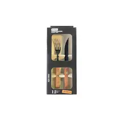 IMAHE - SET DE 6 CUCHILLOS Y 6 TENEDORES ASADO TRADICIONAL