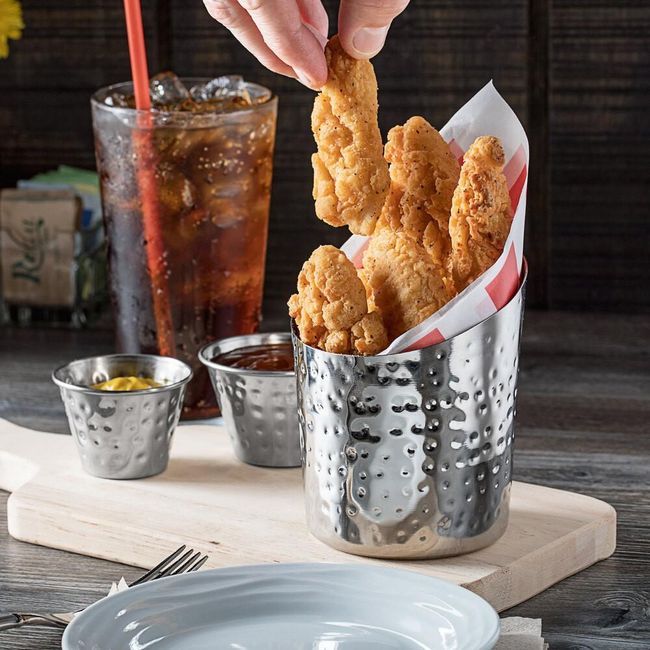 IMAHE - Vaso Conico Machacado Exhibicion Acero Inox 9 X 11 Cm.