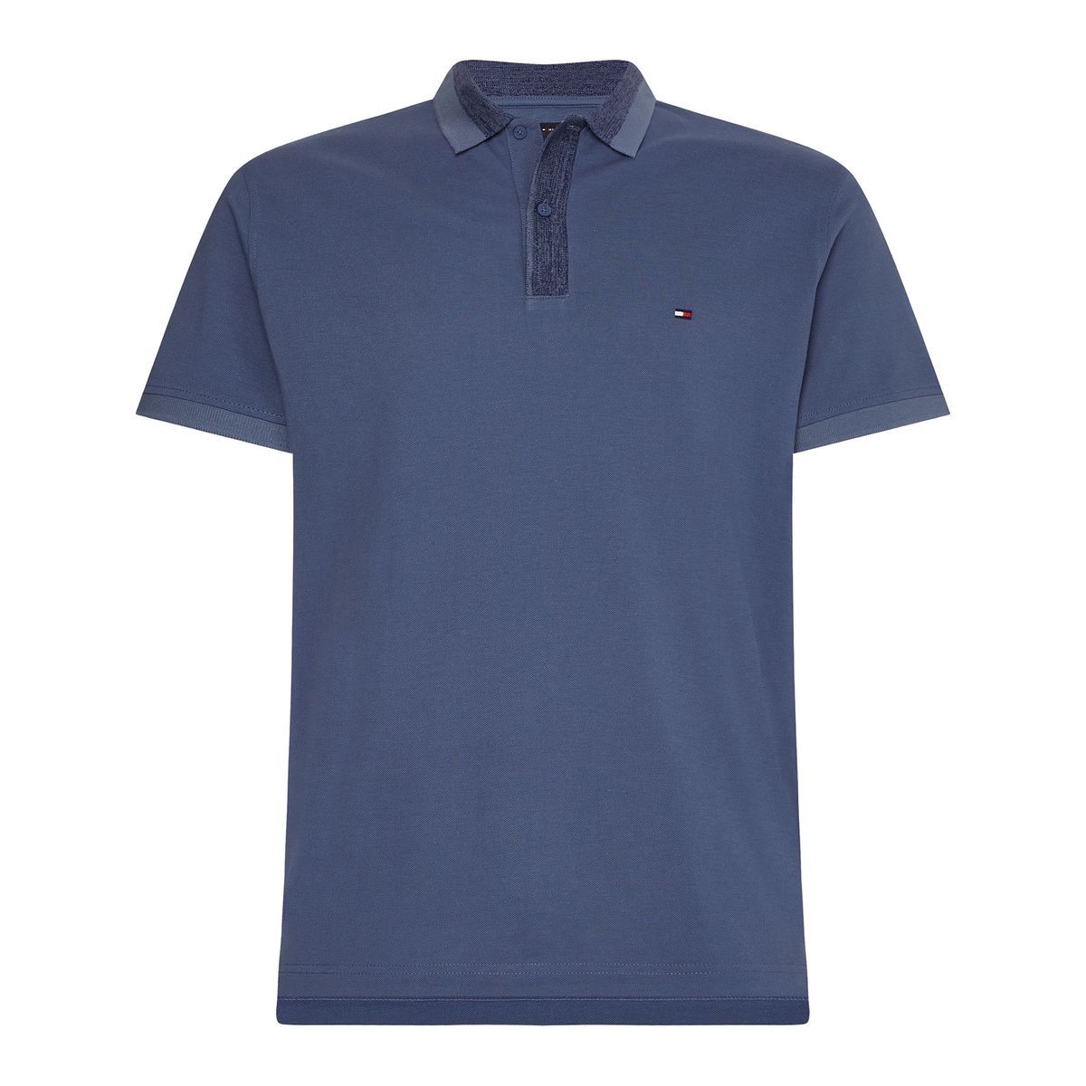 TOMMY HILFIGER - Polo Mouline Block Regular Fit Azul Tommy Hilfiger