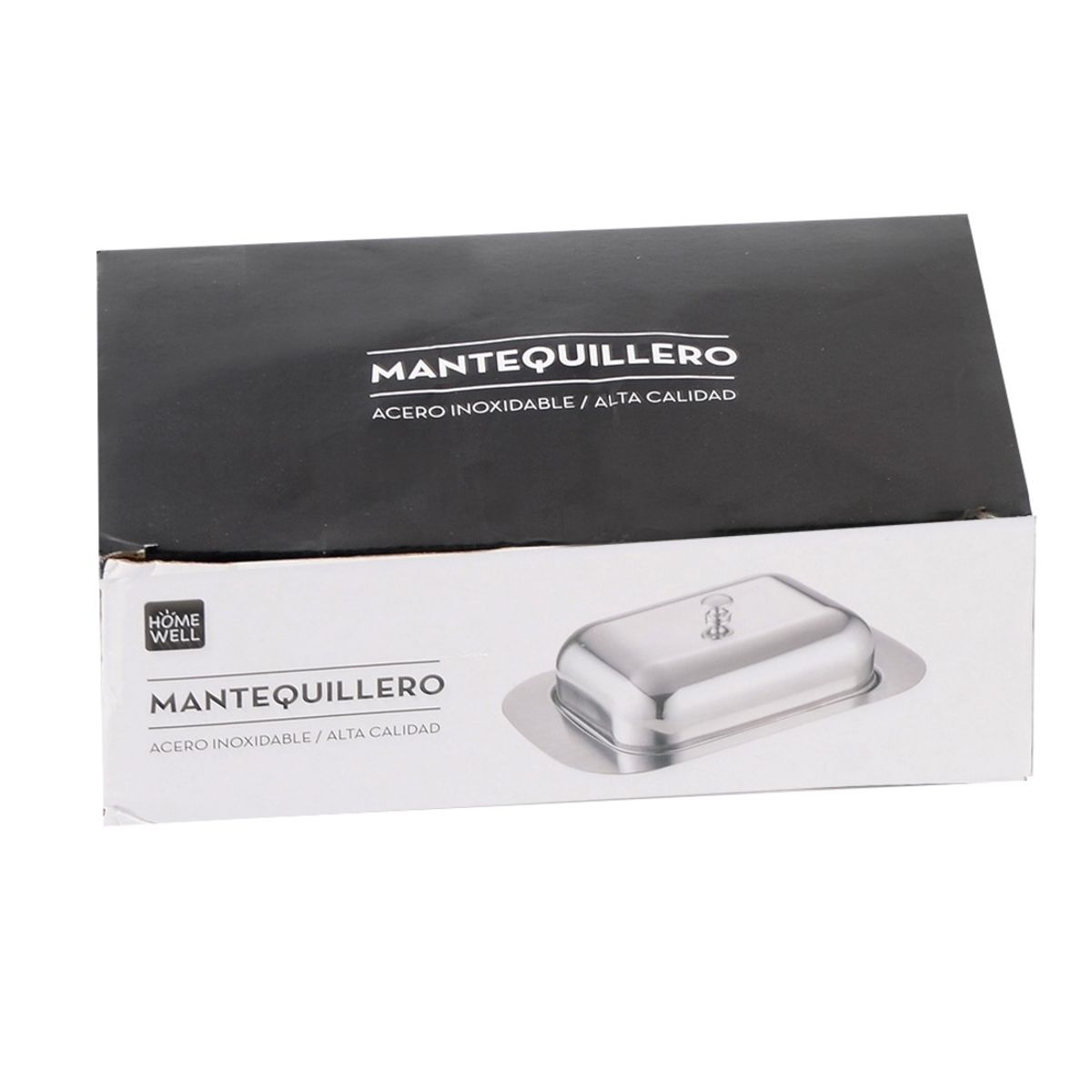 HOMEWELL - Mantequillero de metal 19x12x7 cm
