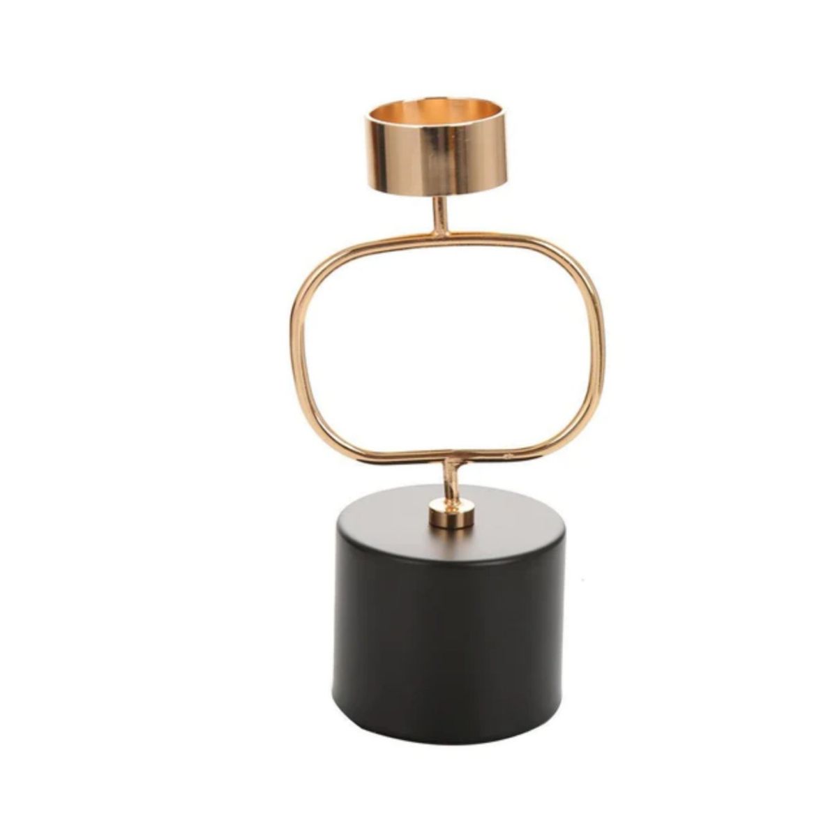 HOME ESSENTIALS - Porta velas metal dorado 20 cm