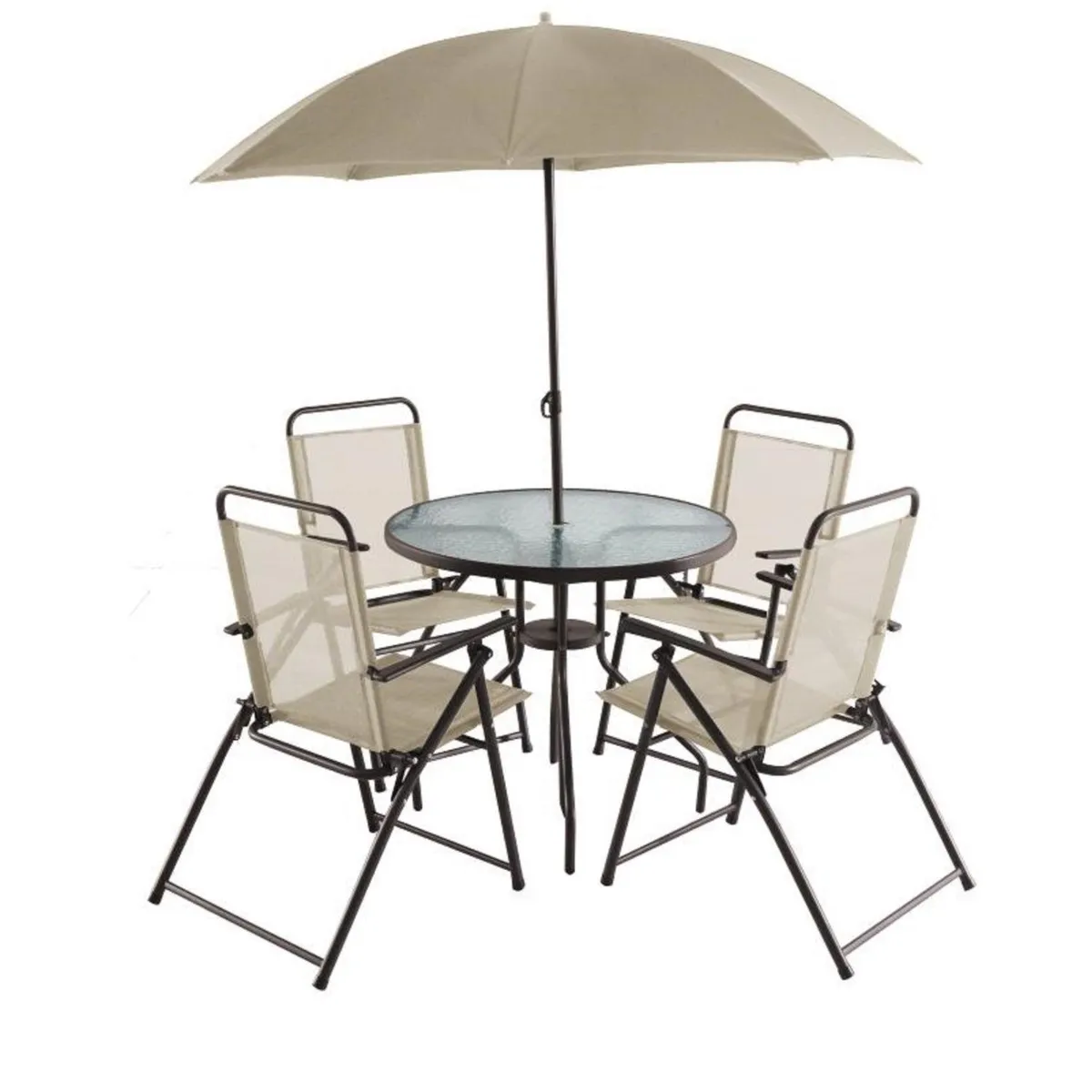 MIDTOWN - Juego De Terraza Jardín Set 6 Piezas Con Quitasol Midtown - Beige