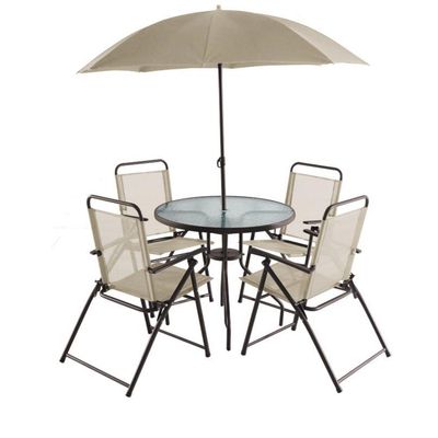 Imagen 2 del producto Juego De Terraza Jardín Set 6 Piezas Con Quitasol - Beige