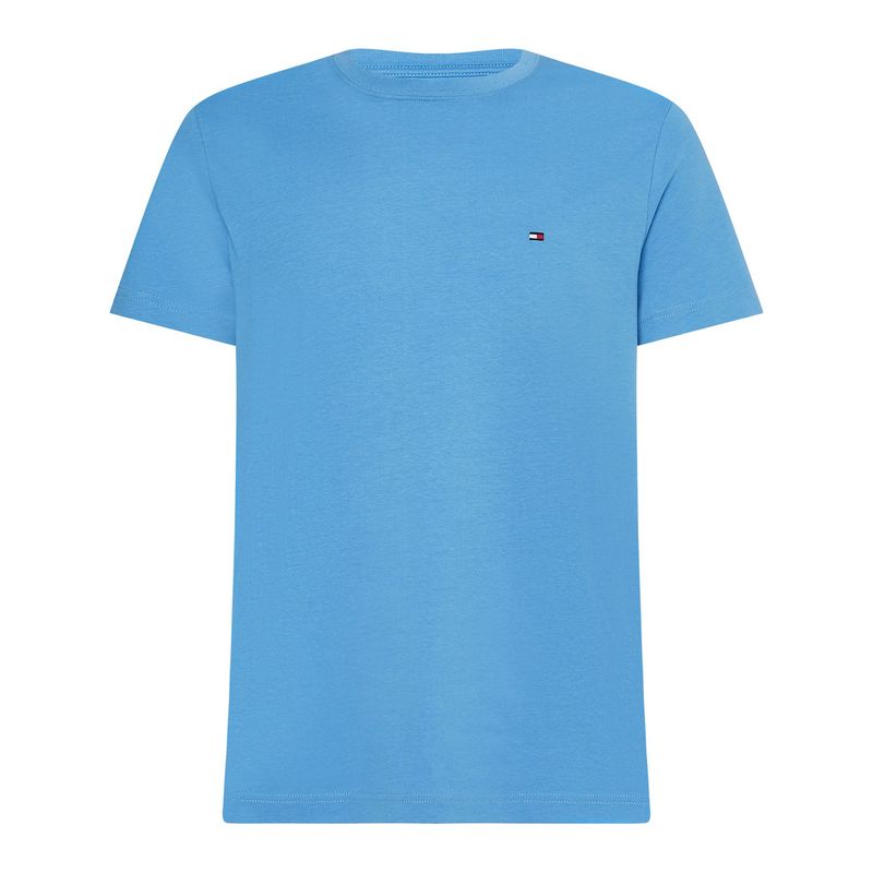 TOMMY HILFIGER - Polera Essential Cotton C-Neck Slim Fit Celeste Tommy Hilfiger