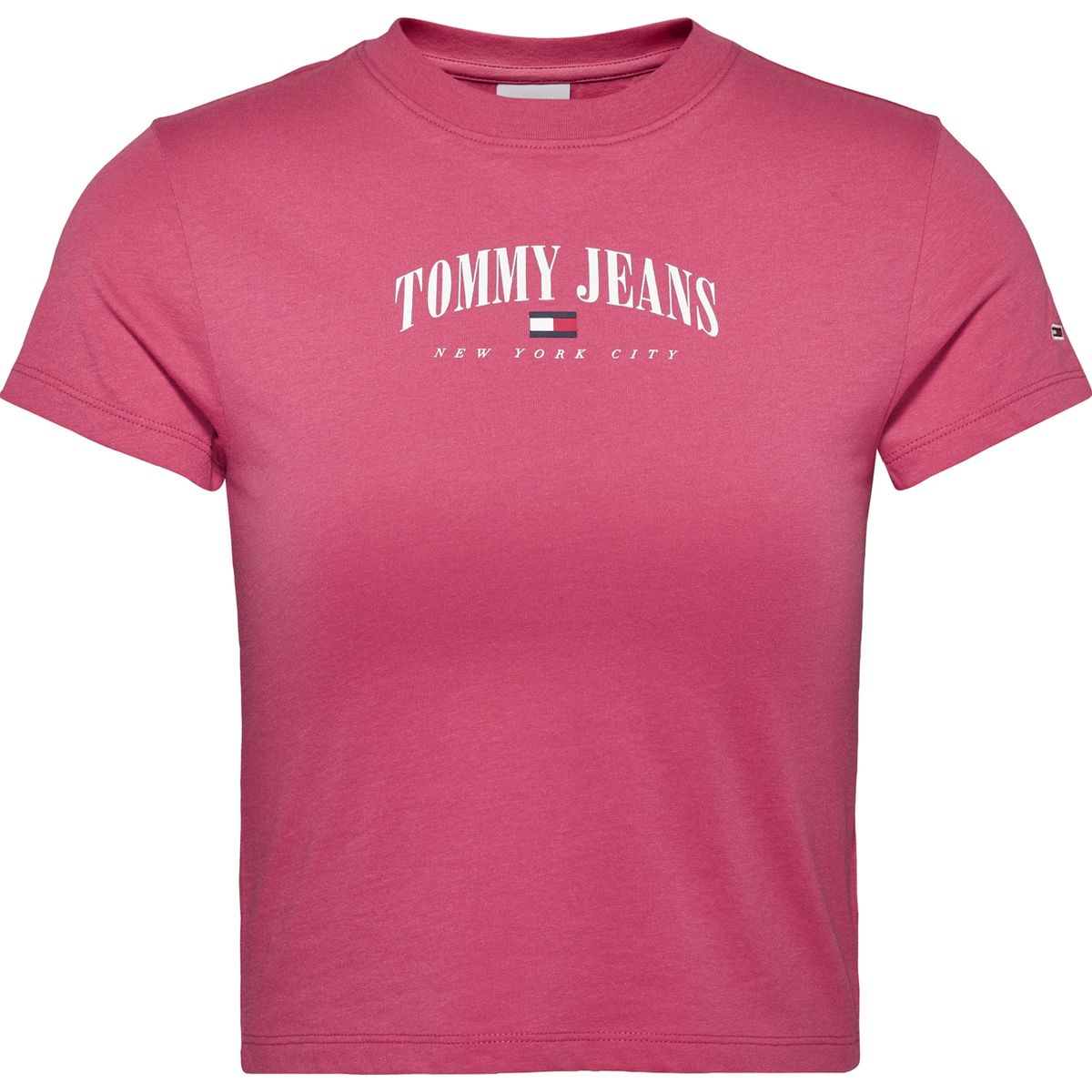 TOMMY HILFIGER - Polera Baby Cropped Essntial Rosado Tommy Jeans