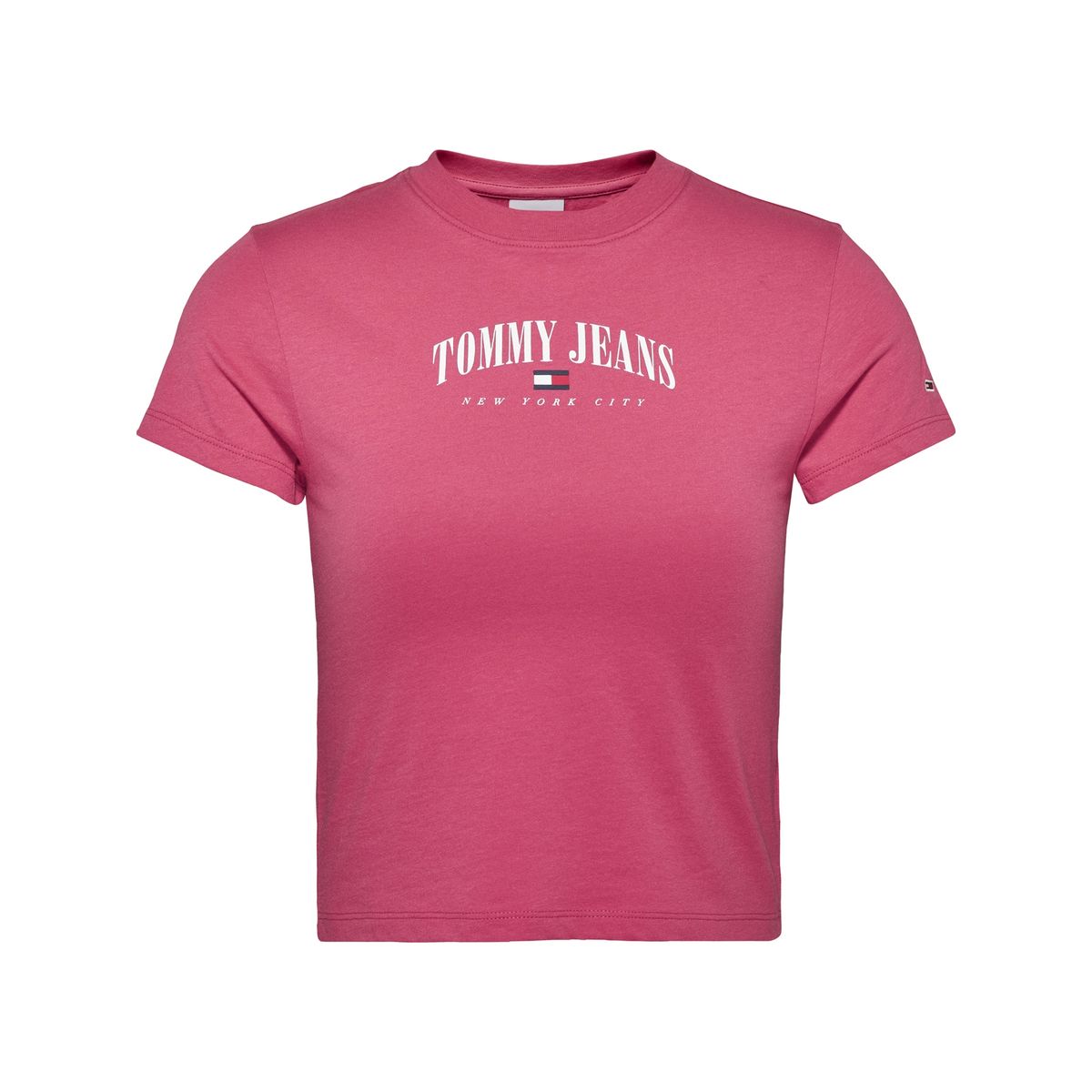 TOMMY HILFIGER - Polera Baby Cropped Essntial Rosado Tommy Jeans