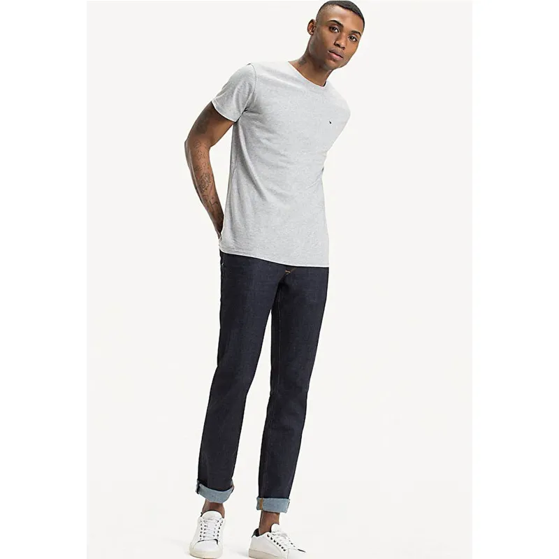 TOMMY HILFIGER - Polera Original C-Neck Gris Tommy Jeans