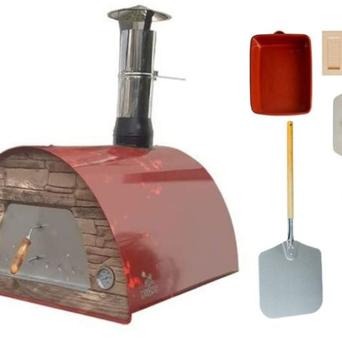 MIHORNO CL - Horno a leña o carbon Impex Fire modelo Maximus I rojo