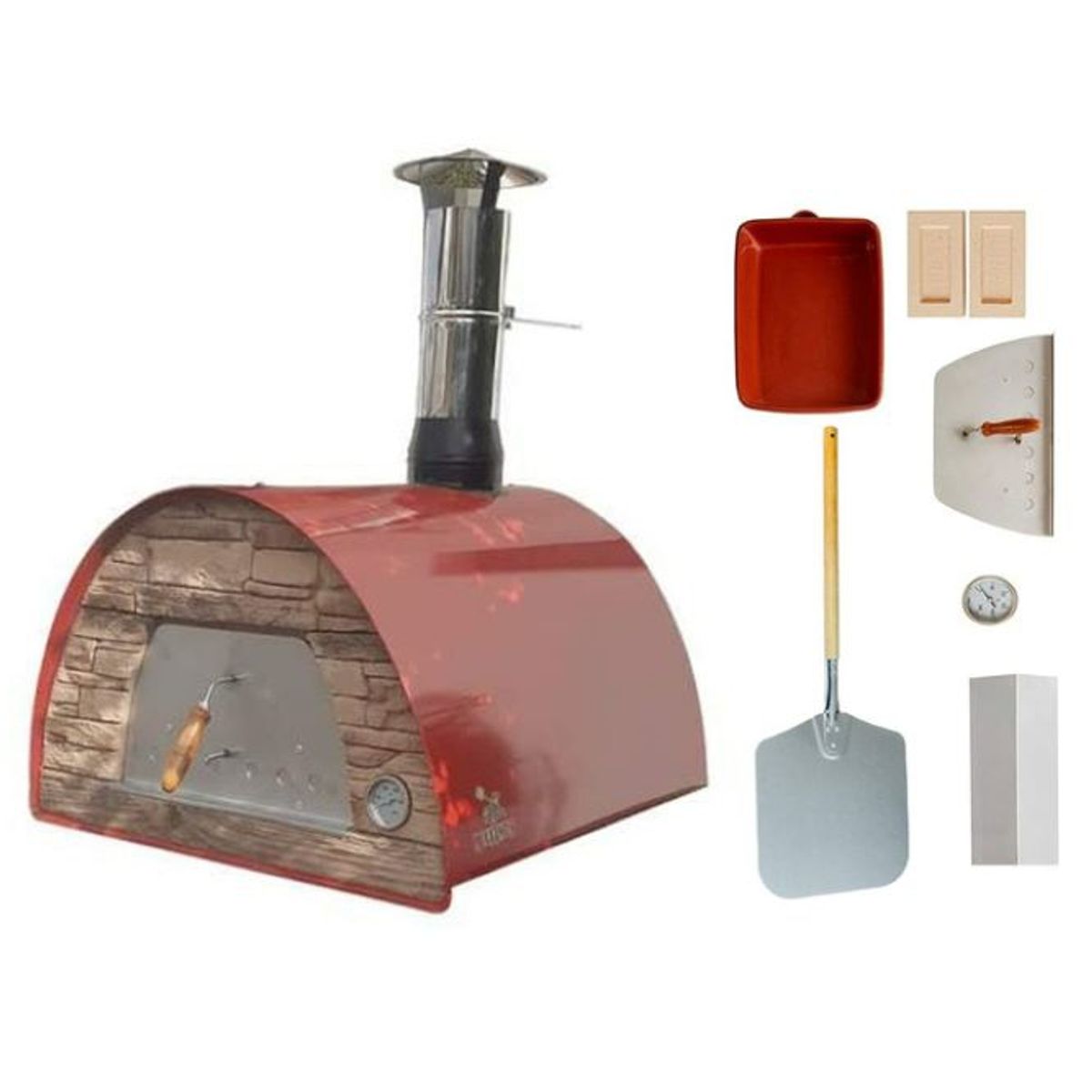 MIHORNO CL - Horno a leña o carbon Impex Fire modelo Maximus I rojo