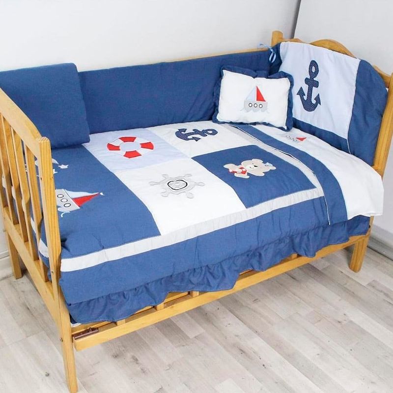 ENCANTO - Ropa De Cuna Bordado Marinero 90 x 140 cm PRODUCTO NACIONAL