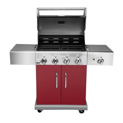 Imagen 2 del producto Parrilla Gas Texas Roja 4 Quemadores + Quemador Lateral