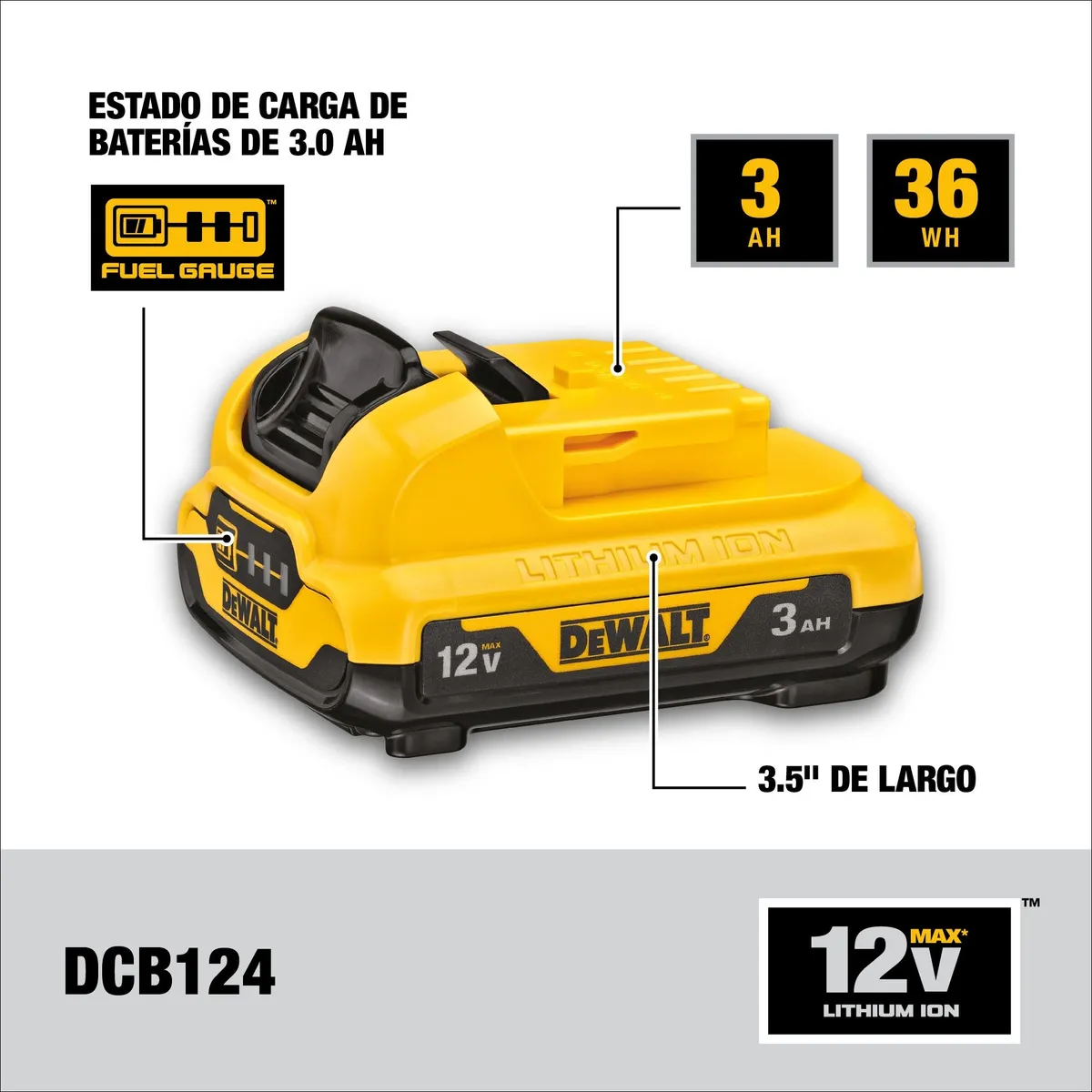 DEWALT - Pack 2 Baterías Ion de Litio 12V DEWALT