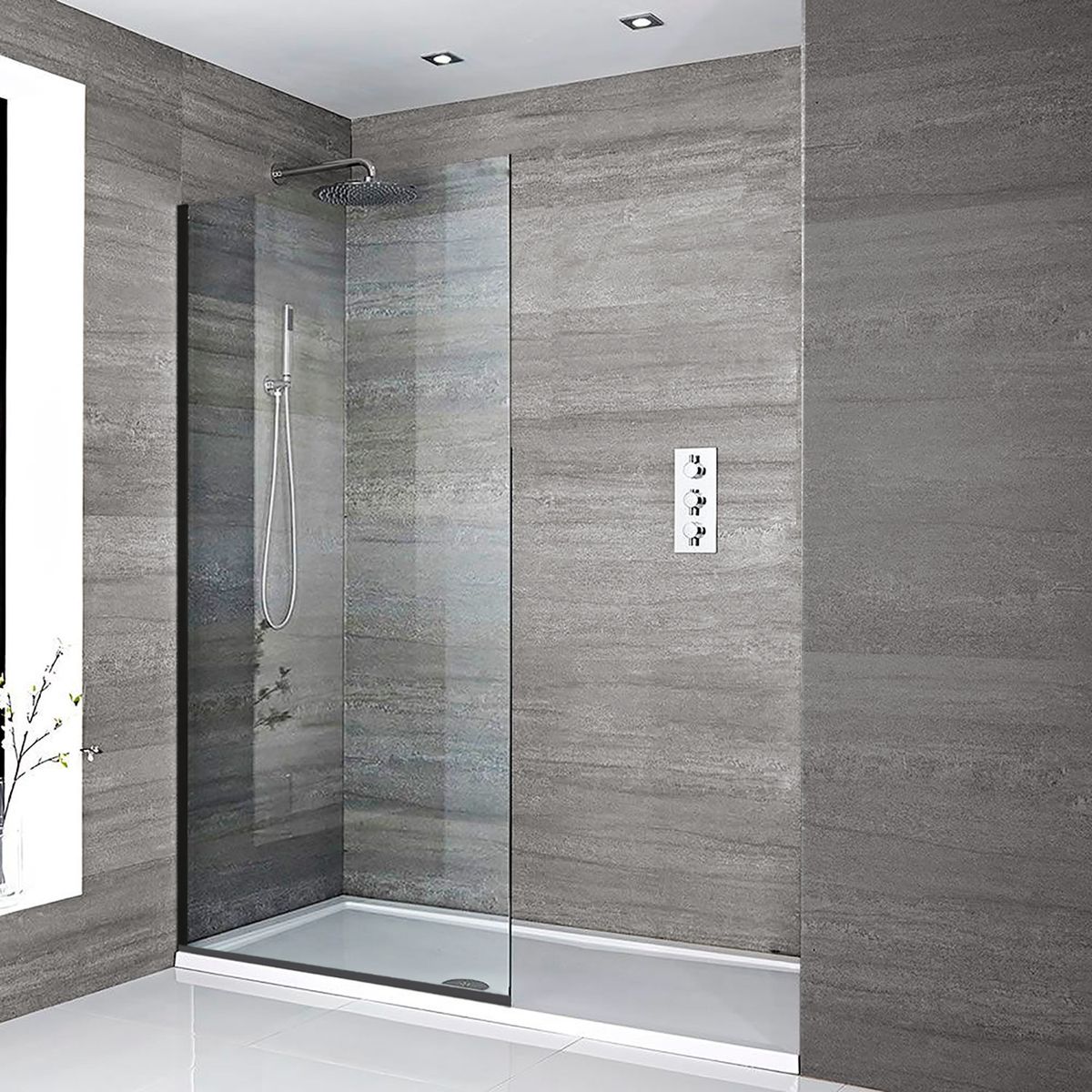 WINKO - Shower door fijo 80 x 180 de 8mm Black