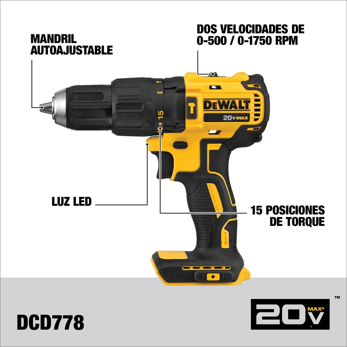 DEWALT - Kit Taladro Percutor 20V + Atornillador Impacto 20V DEWALT