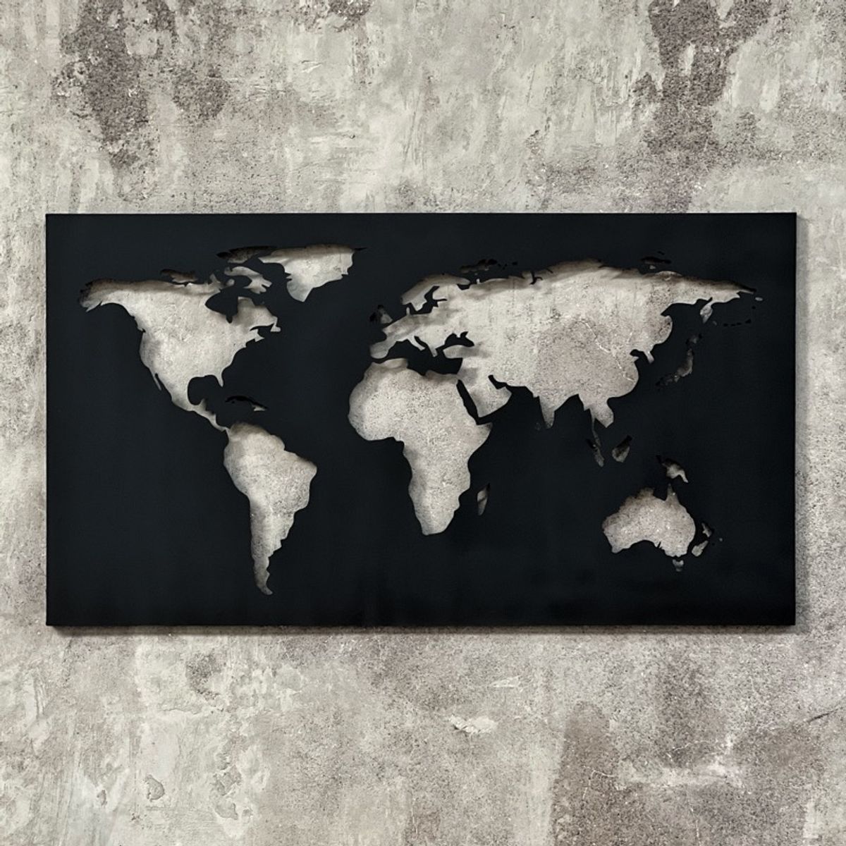 GENERICO - Cuadro Mapa Negro Mate
