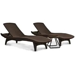 KETER - Juego De Reposeras Y Mesa Marrón Pacific Sun - Marron