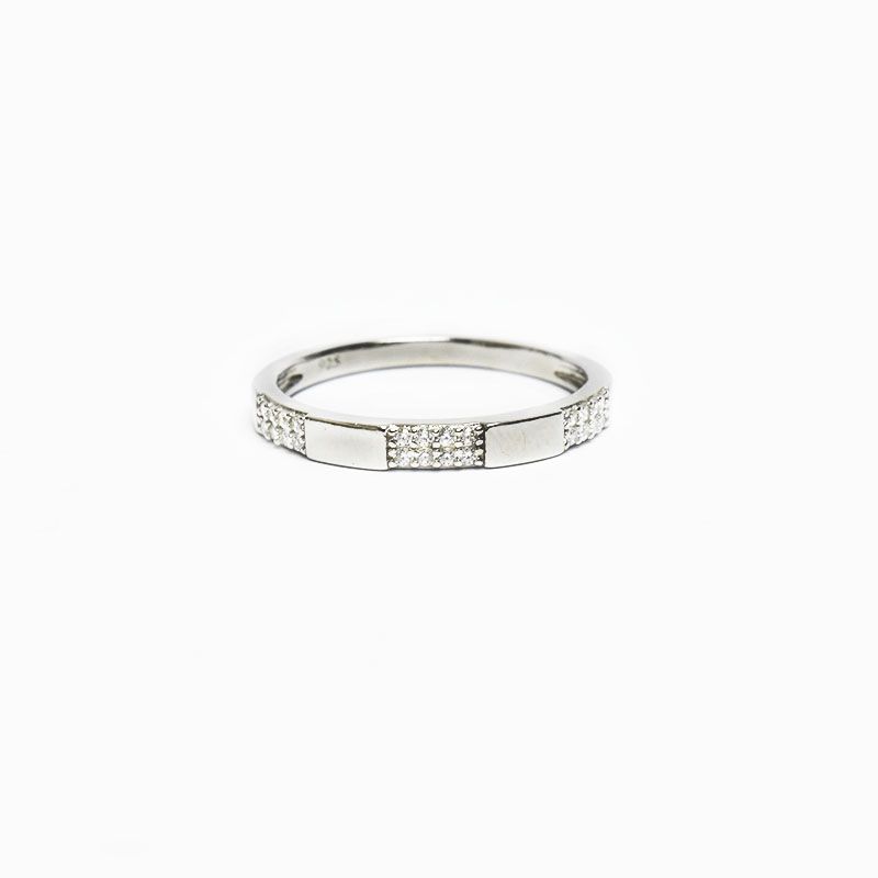 ROSETT - Anillo con espacios de circones y lisos Plata ley 925