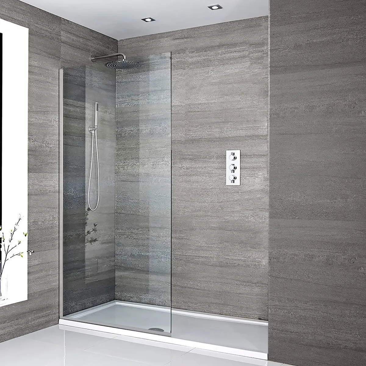 WINKO - Shower door fijo 80 x 180 de 8mm Aluminio