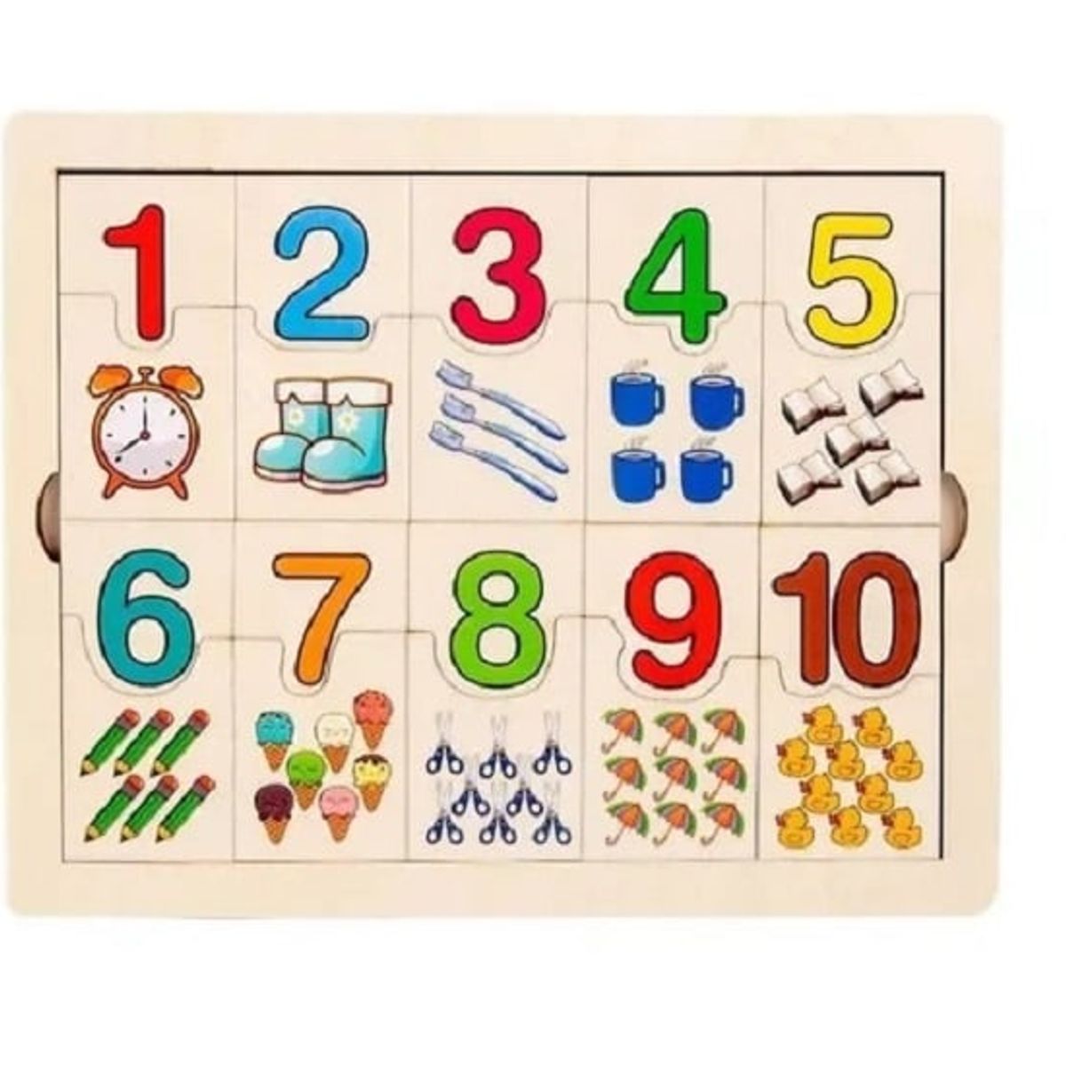 GENERICO - Juguete De Madera Dominó Numero Montessori