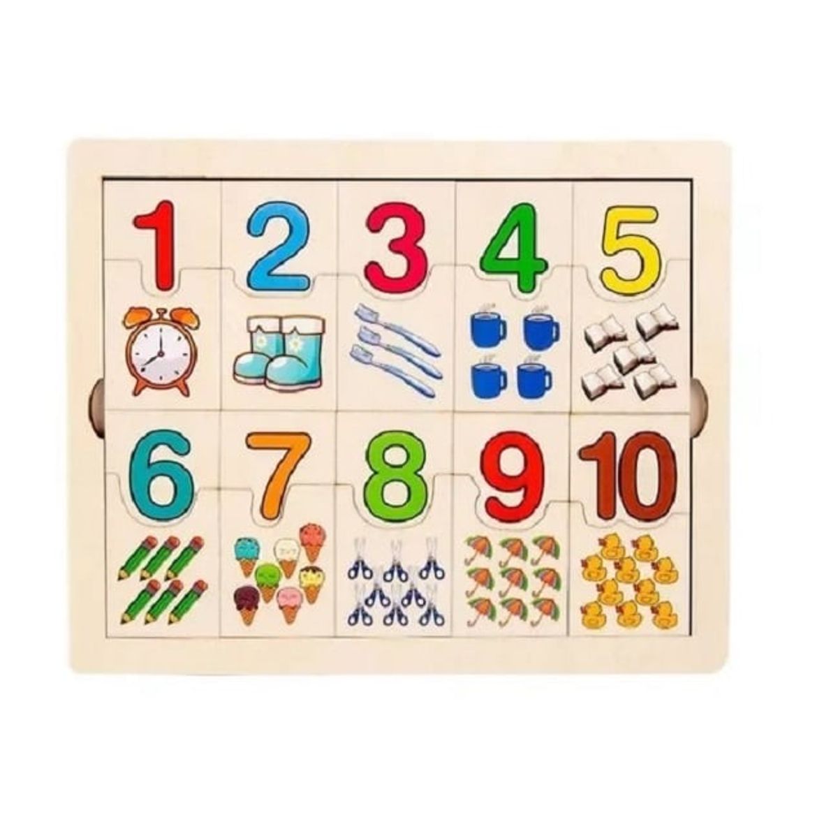 GENERICO - Juguete De Madera Dominó Numero Montessori