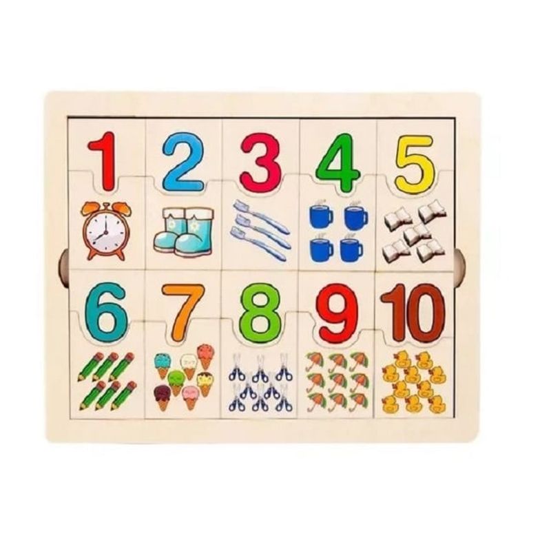 GENERICO - Juguete De Madera Dominó Numero Montessori