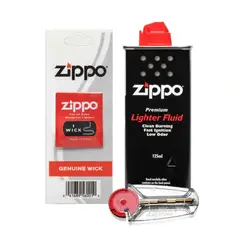 ZIPPO - Kit Fluido Premium 125ml + 1 Mecha + 1 Piedra
