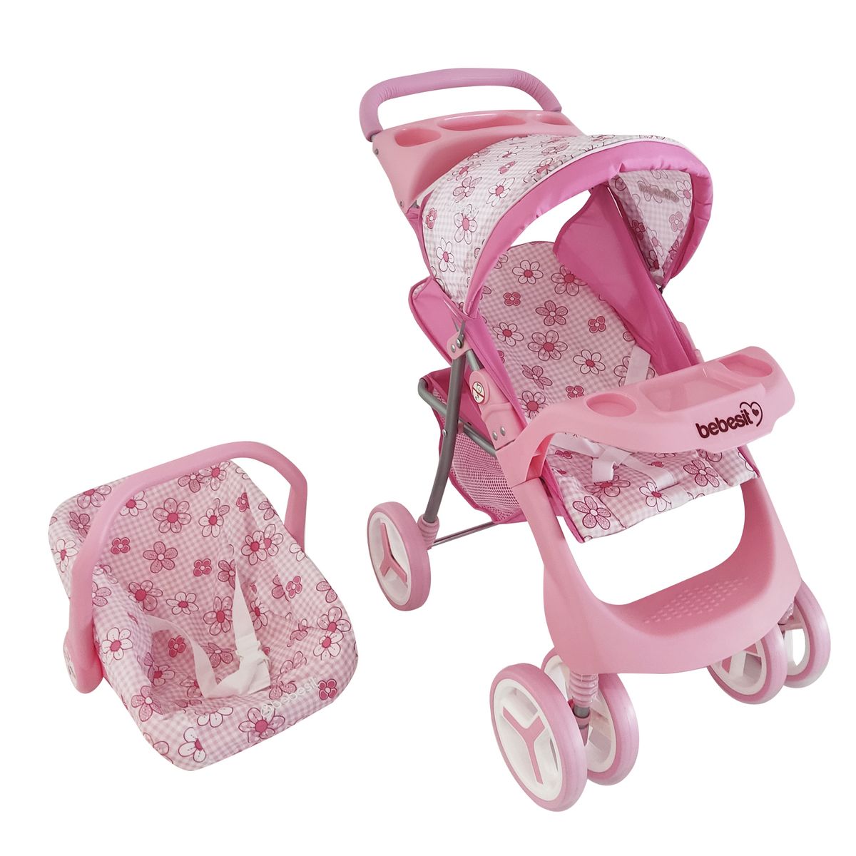 BEBESIT - Coche Travel de Juguete para Muñeca Flor Bebesit