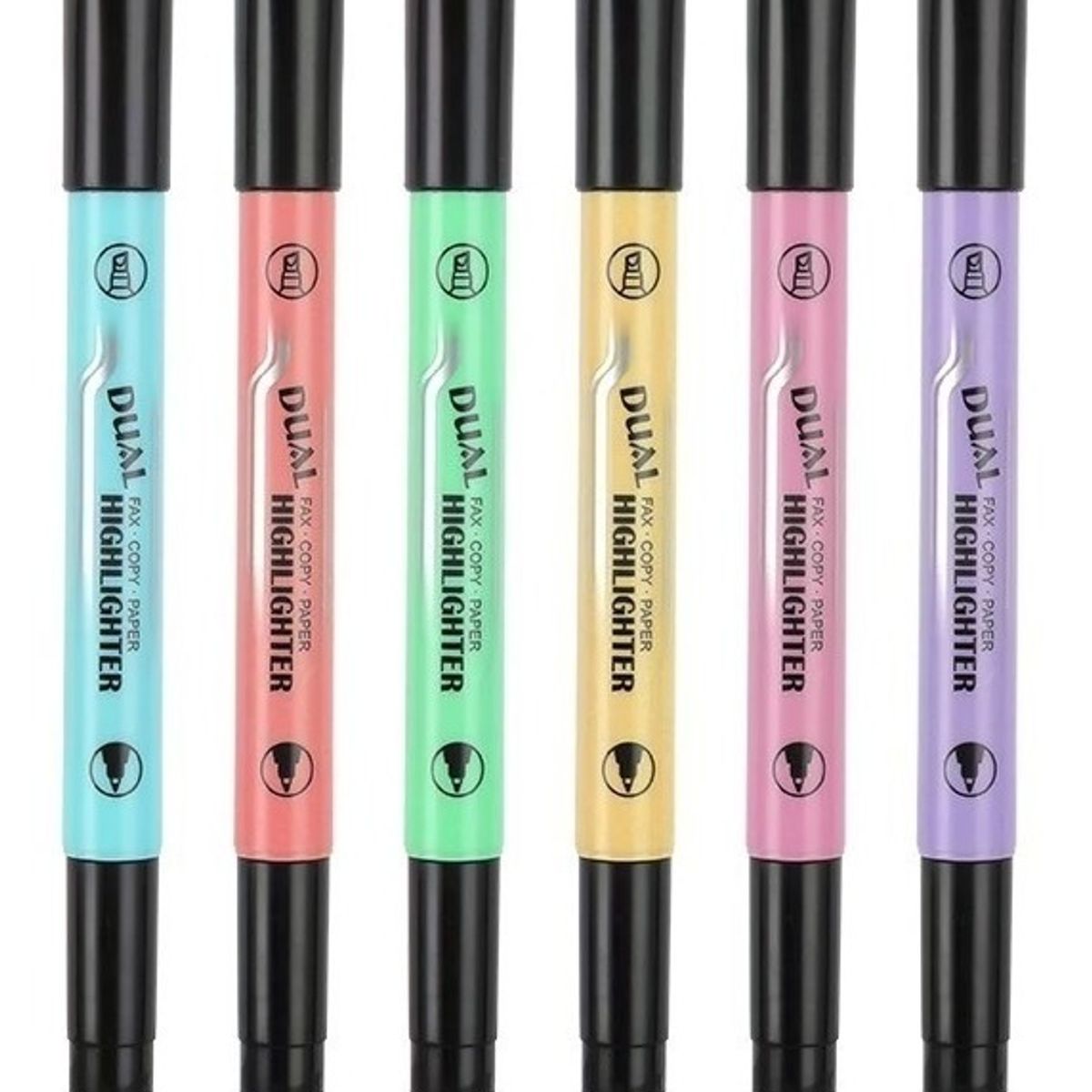 GENERICO - Destacadores Doble Punta Set 6 Unidades - Pastel